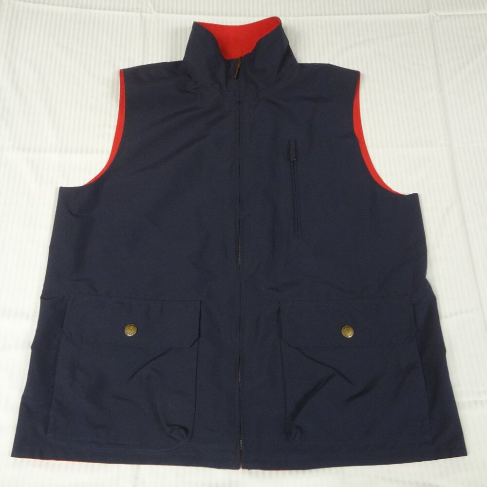 Chaps Size Medium Reversible Outer Vest Blue And … - image 1